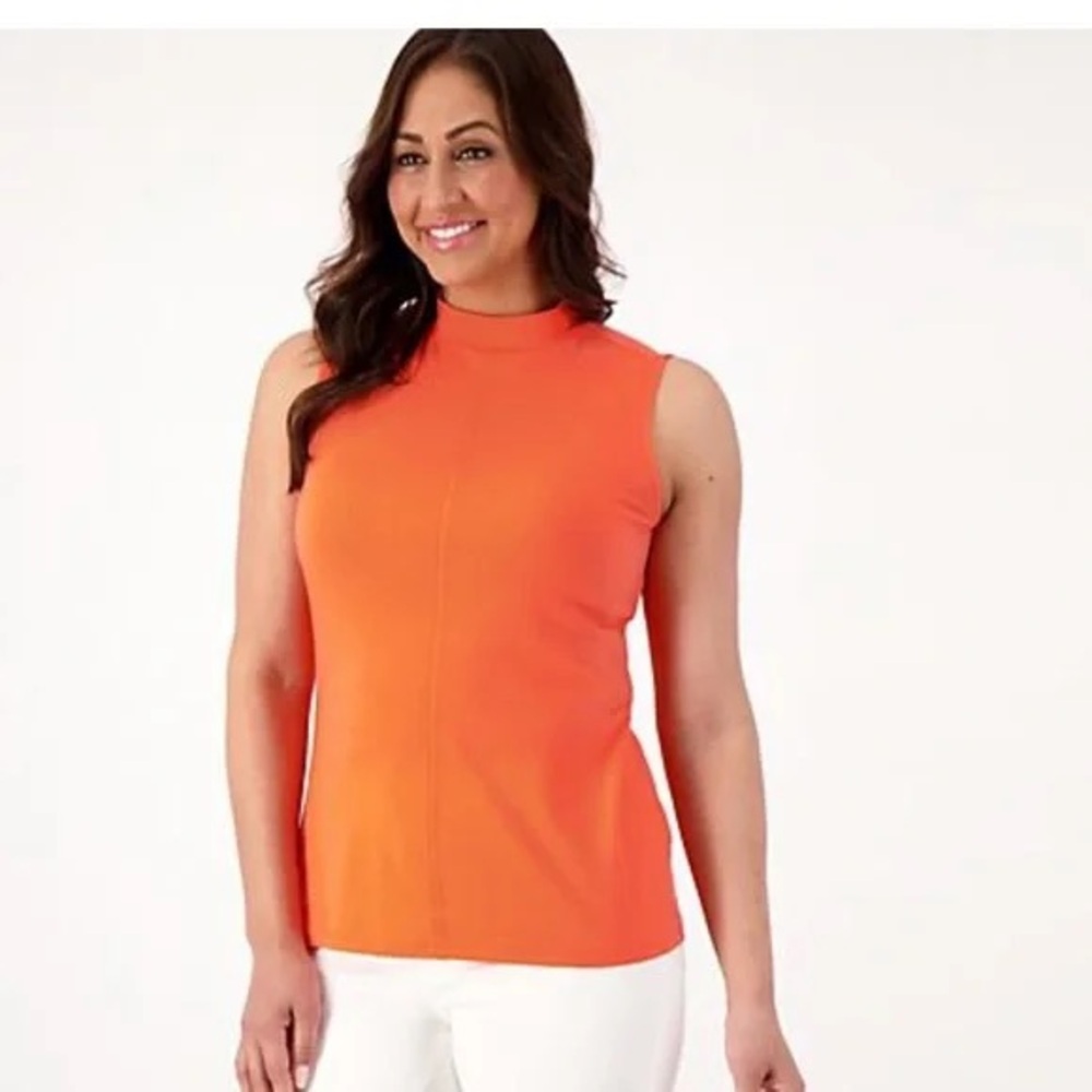 GIRL WITH CURVES Mock Neck Knit Tank A598327